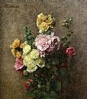 Hollyhocks without Vase
